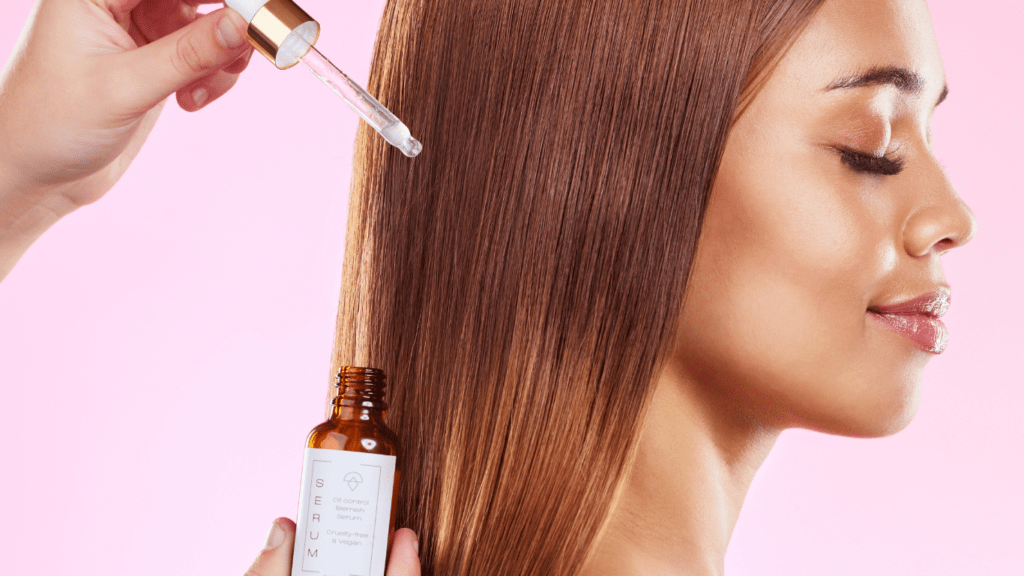 Adding Serum in the hair